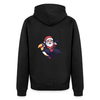 Toucan oiseau Père Noël - Veste à capuche bio Premium Unisexe - noir - Dos - Nico (187cm)