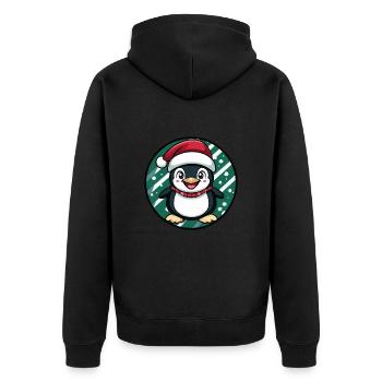 Pingouin Noël Noël - Veste à capuche bio Premium Unisexe - noir - Dos - Nico (187cm)