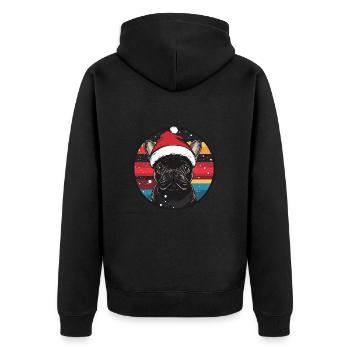Buldog Français Chien Noël - Veste à capuche bio Premium Unisexe - noir - Dos - Nico (187cm)