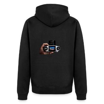 appareil photo - Veste à capuche bio Premium Unisexe - noir - Dos - Nico (187cm)
