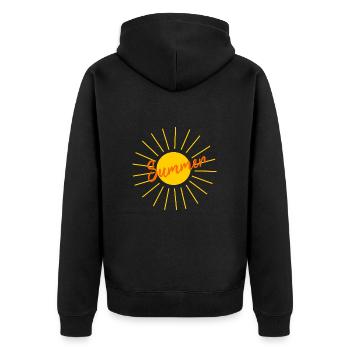Sun Summer Beach - Unisex Premium Organic Zip Hoodie - black - Back - Nico (187cm)