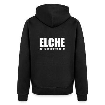 Elche coordinates - Unisex Premium Organic Zip Hoodie - black - Back - Nico (187cm)