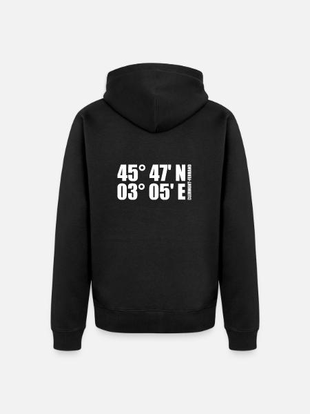 Coordonnées clermont-ferrand - Veste à capuche bio Premium Unisexe - noir