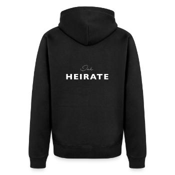 Ich heirate – Ein letztes Mal die Korken knallen l - Unisex Premium Bio Zip Hoodie - Schwarz - Hinten - Nico (187cm)