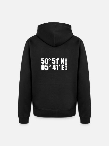 Maastricht coordinates - Unisex Premium Organic Zip Hoodie - black