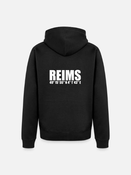 Coordonnées de Reims - Veste à capuche bio Premium Unisexe - noir