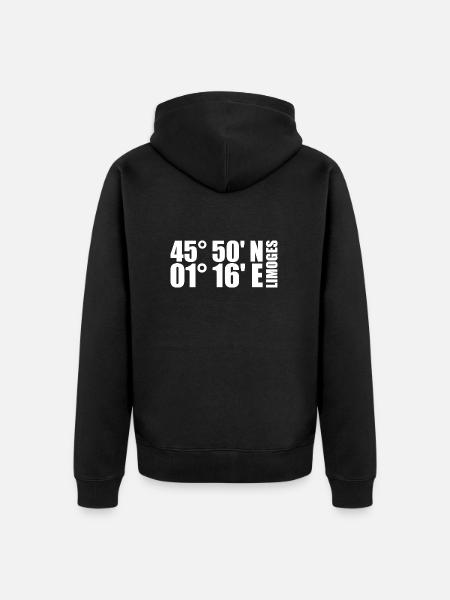 Limoges coordinates - Unisex Premium Organic Zip Hoodie - black