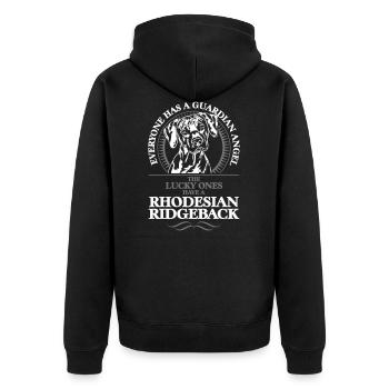 GUARDIAN ANGEL RHODESIAN RIDGE BACK - Unisex Premium Organic Zip Hoodie - black - Back - Nico (187cm)
