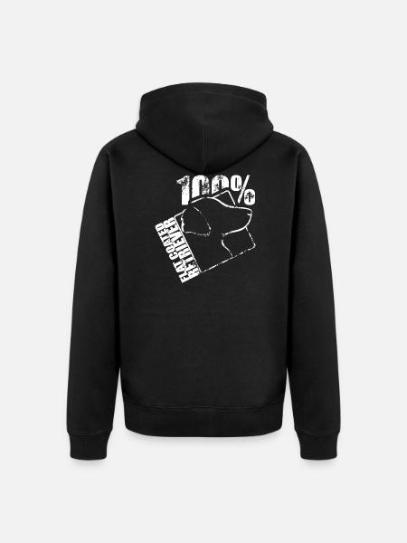 FLAT COATED RETRIEVER 100 - Unisex Premium Organic Zip Hoodie - black