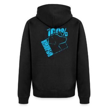 FLAT COATED RETRIEVER 100 - Unisex Premium Bio Zip Hoodie - Schwarz - Hinten - Nico (187cm)