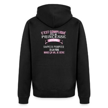 Sapeur pompier - Veste à capuche bio Premium Unisexe - noir - Dos - Nico (187cm)