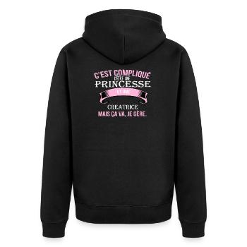 creatrice - Veste à capuche bio Premium Unisexe - noir - Dos - Nico (187cm)