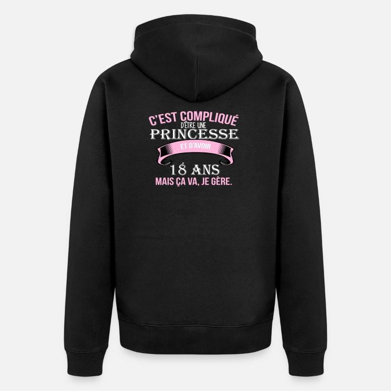 18 ans - Veste à capuche bio Premium Unisexe - noir