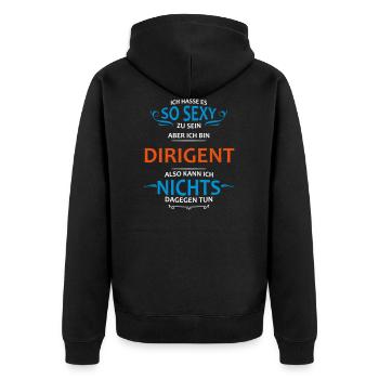 Dirigent Beruf - Unisex Premium Bio Zip Hoodie - Schwarz - Hinten - Nico (187cm)