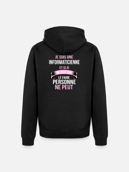 informaticienne - Veste à capuche bio Premium Unisexe - noir