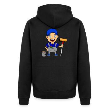 painter maler craftsman handwerker farbe color - Unisex Premium Bio Zip Hoodie - Schwarz - Hinten - Nico (187cm)