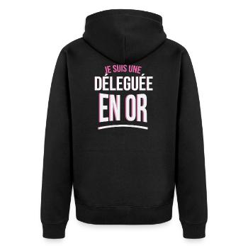 je suis une Déleguée en or cadeau idée humour - Veste à capuche bio Premium Unisexe - noir - Dos - Nico (187cm)