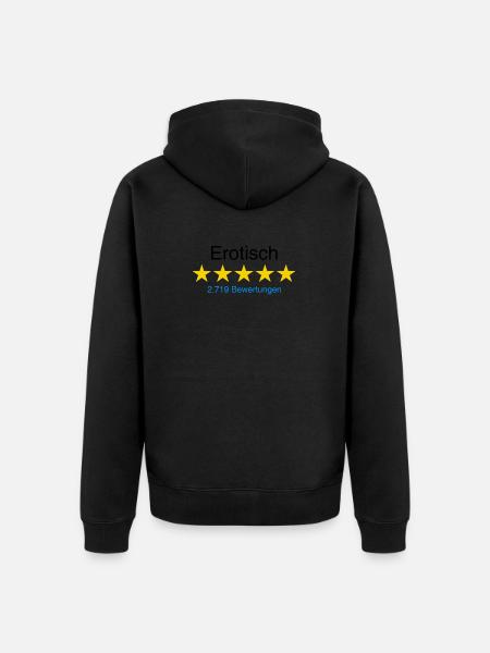 Erotisch mit Bewertung - Unisex Premium Bio Zip Hoodie - Schwarz