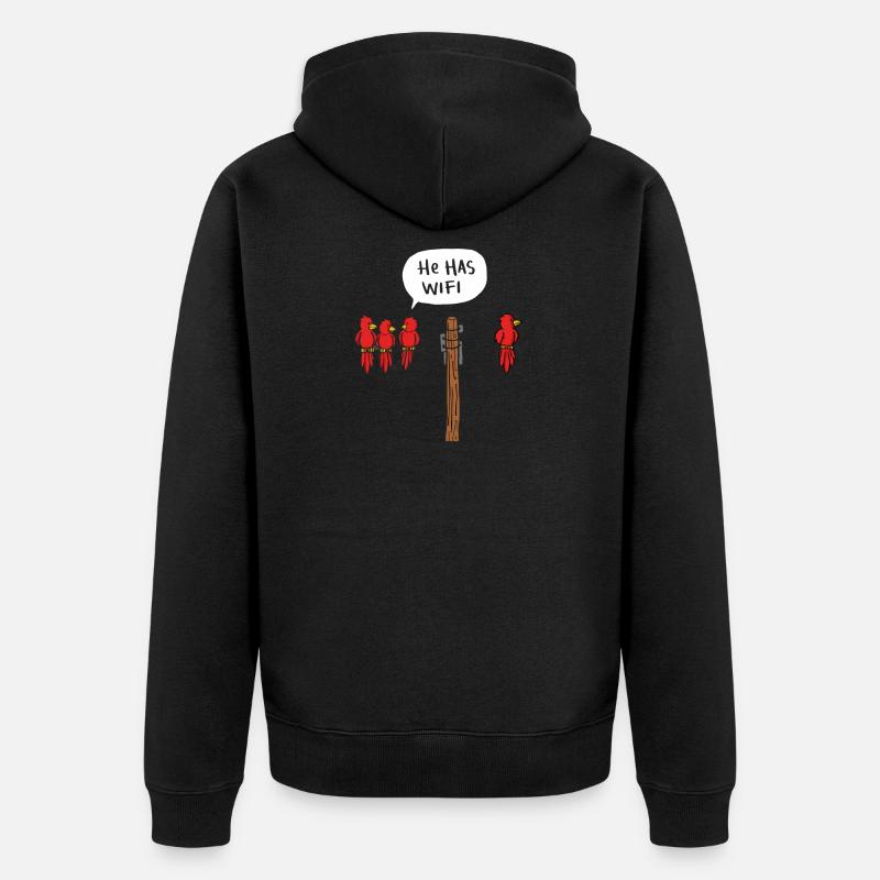 oiseaux WIFI - Veste à capuche bio Premium Unisexe - noir