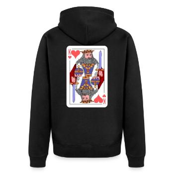 König Spielkarte Geschenksidee - Unisex Premium Bio Zip Hoodie - Schwarz - Hinten - Nico (187cm)