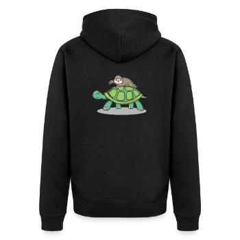 T-shirt de course paresseux - Veste à capuche bio Premium Unisexe - noir - Dos - Nico (187cm)