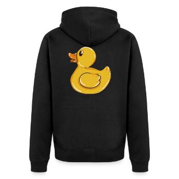Bathing Duck Squeaky Duck Duck Rubber Duck Chick - Unisex Premium Organic Zip Hoodie - black - Back - Nico (187cm)