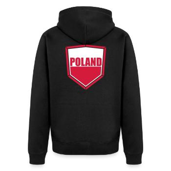 Poland Poland Polish Text Flag Football Fan - Unisex Premium Organic Zip Hoodie - black - Back - Nico (187cm)