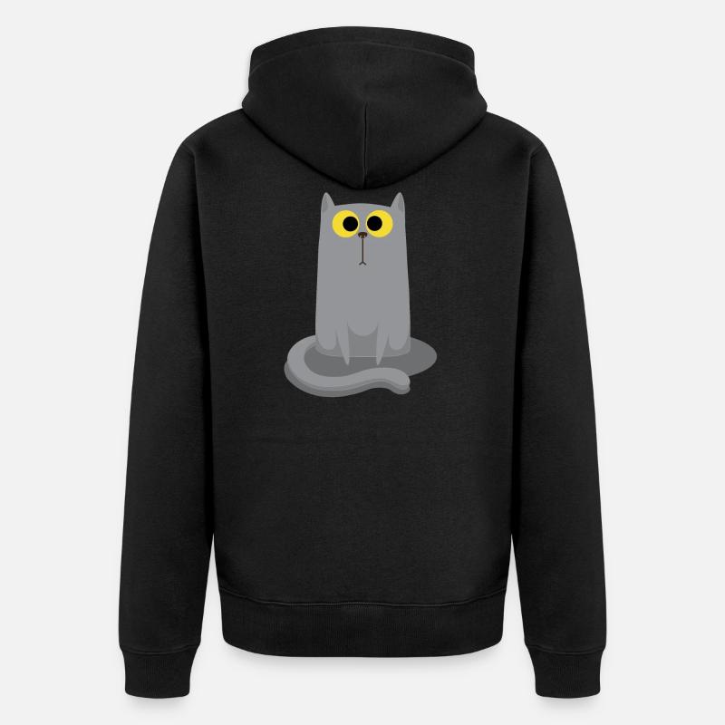 Chat gris assis - Veste à capuche bio Premium Unisexe - noir