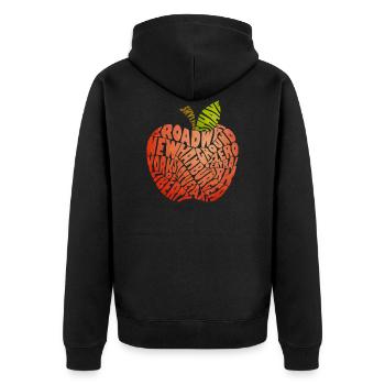 New York - Unisex Premium Bio Zip Hoodie - Schwarz - Hinten - Nico (187cm)