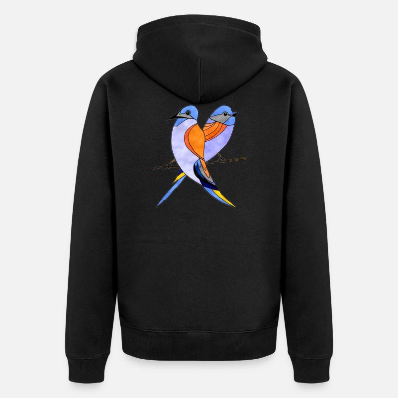oiseaux - Veste à capuche bio Premium Unisexe - noir