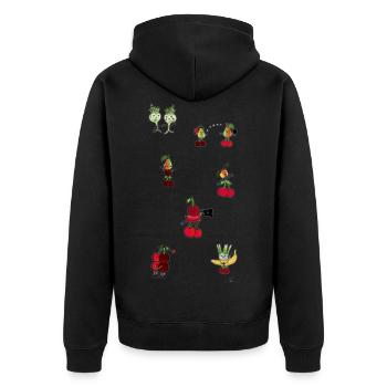 Fruits et légumes drôles - Veste à capuche bio Premium Unisexe - noir - Dos - Nico (187cm)