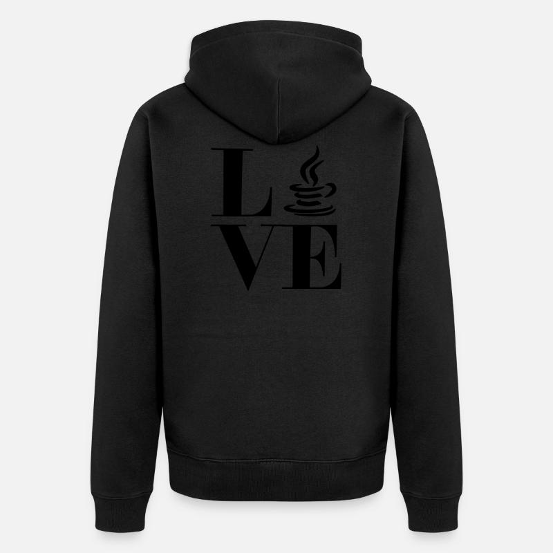 J'aime java - Veste à capuche bio Premium Unisexe - noir