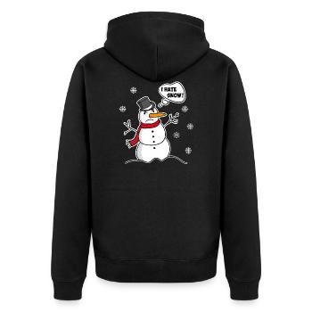Bonhomme de neige déteste la neige, bonhomme de neige déteste la neige - Veste à capuche bio Premium Unisexe - noir - Dos - Nico (187cm)