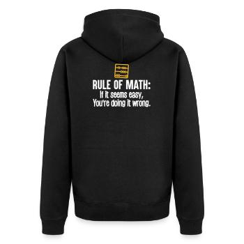 Math tshirt funny mens mathlete rule of math - Unisex Premium Bio Zip Hoodie - Schwarz - Hinten - Nico (187cm)