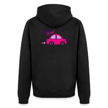 Voiture pour enfants en Rose Rose - Brum Brum - Veste à capuche bio Premium Unisexe - noir - Dos - Nico (187cm)