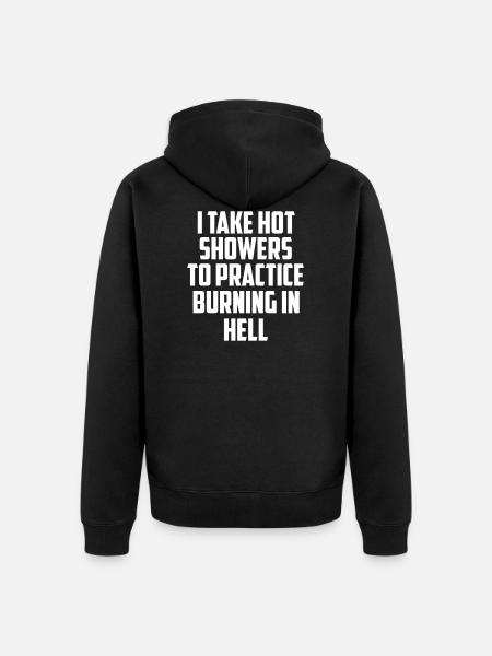 Ich duschen lustiges Zitat - Unisex Premium Bio Zip Hoodie - Schwarz