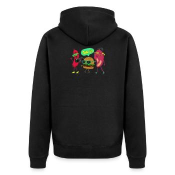 Rejoignez-nous pour un barbecue - Veste à capuche bio Premium Unisexe - noir - Dos - Nico (187cm)