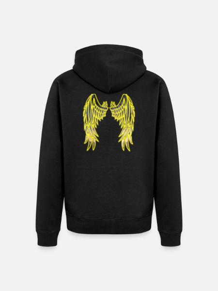 Angel sun wings - Unisex Premium Organic Zip Hoodie - black