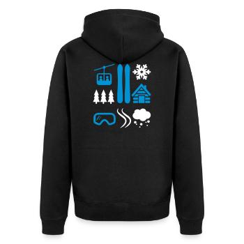 SKI - Unisex Premium Bio Zip Hoodie - Schwarz - Hinten - Nico (187cm)