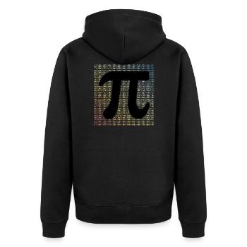 Pi Day Shirt Math Geek Gift - Unisex Premium Organic Zip Hoodie - black - Back - Nico (187cm)