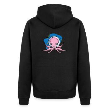 Space Astronaut Octopus - Unisex Premium Organic Zip Hoodie - black - Back - Nico (187cm)