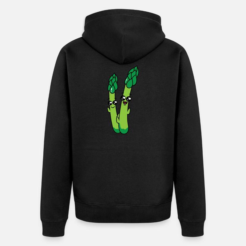 Caricature de céleri heureux - Veste à capuche bio Premium Unisexe - noir