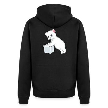 L’ours polaire sur le glaçon - Veste à capuche bio Premium Unisexe - noir - Dos - Nico (187cm)