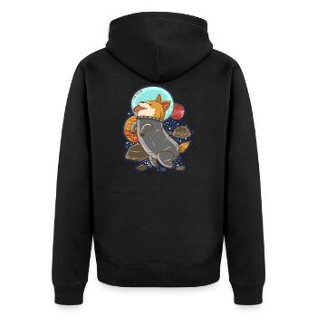 sweet dog space astronaut gift - Unisex Premium Organic Zip Hoodie - black - Back - Nico (187cm)