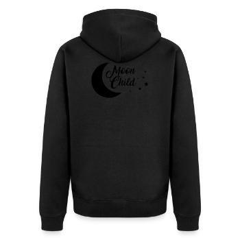 moon child gift idea - Unisex Premium Organic Zip Hoodie - black - Back - Nico (187cm)