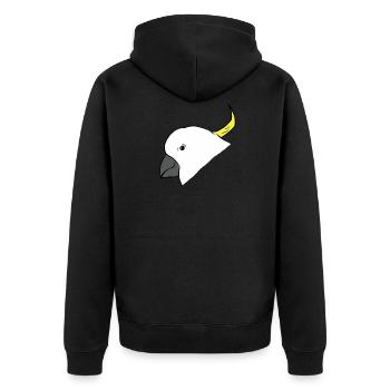 Cockatoo - parrot - parrot - Unisex Premium Organic Zip Hoodie - black - Back - Nico (187cm)