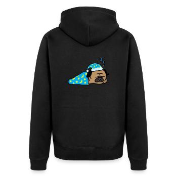 Dog tired - the life of a dog - Unisex Premium Organic Zip Hoodie - black - Back - Nico (187cm)