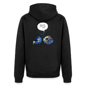 Fish Blowing - Unisex Premium Organic Zip Hoodie - black - Back - Nico (187cm)