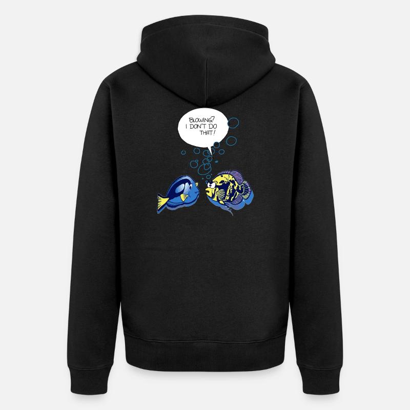 Fisch Blowing - Unisex Premium Bio Zip Hoodie - Schwarz