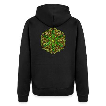 Feu Lotus Mandala - Veste à capuche bio Premium Unisexe - noir - Dos - Nico (187cm)
